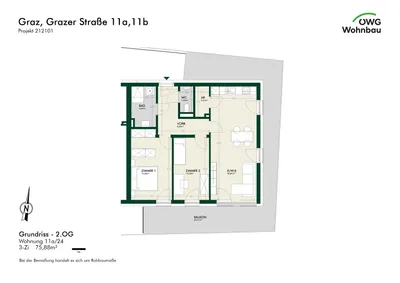 3-Zimmer-Wohnung mieten in Graz – 76 m², € 1.261 – Bild 6 von 6