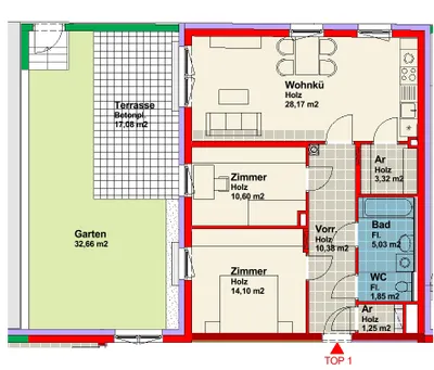 3-Zimmer-Wohnung mieten in Waidhofen an der Ybbs – 74,92 m², € 966 – Bild 3 von 7