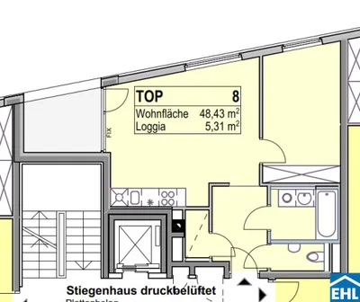 2-Zimmer-Wohnung mieten in Wien – 48,43 m², € 1.099 – Bild 6 von 6