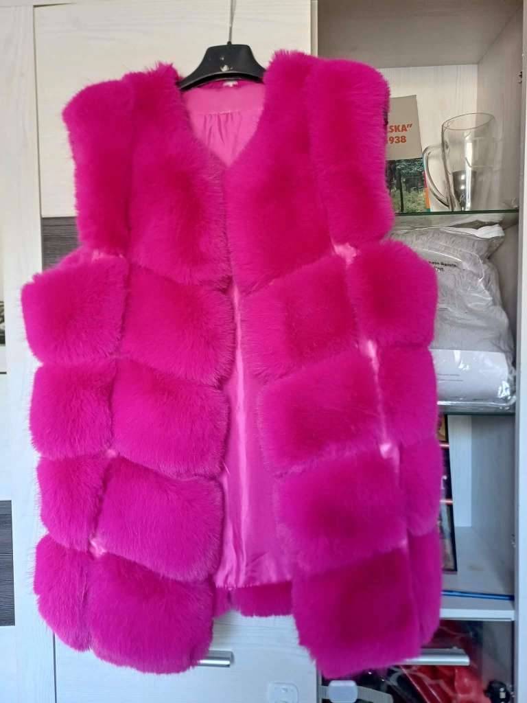 Kunstfell Weste gr. 36 pink wie neu fuchsia
