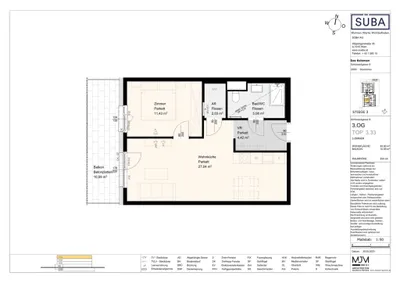 2-Zimmer-Wohnung mieten in Korneuburg – 50 m², € 848 – Bild 12 von 12