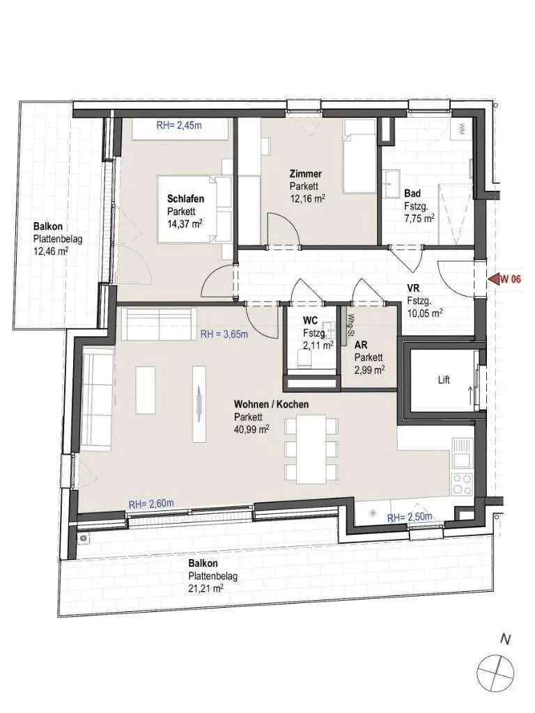 Sportplatzstraße W6: Exklusive Dachgeschosswohnung mit 2 Panorama-Balkonen in sonniger Lage - Ansicht 3