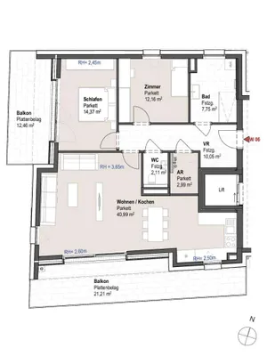 3-Zimmer-Wohnung kaufen in Sankt Johann im Pongau – 90,42 m², € 702.460 – Bild 3 von 6