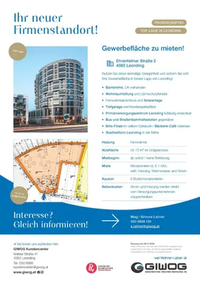 Gewerbeimmobilie mieten in Linz Land – 72 m², € 1.483 – Bild 9 von 9