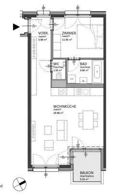 2-Zimmer-Wohnung kaufen in Wien – 55,57 m², € 368.000 – Bild 8 von 10