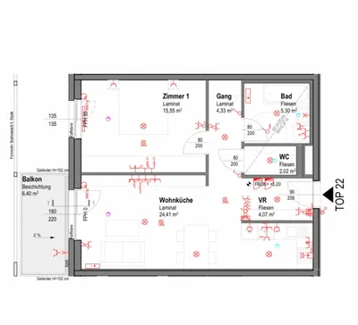 2-Zimmer-Wohnung mieten in Wiener Neustadt – 56 m², € 715