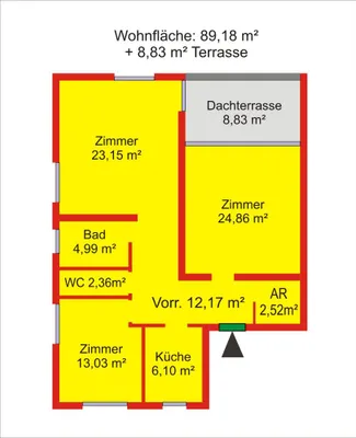 3-Zimmer-Wohnung mieten in Sankt Pölten Land – 90 m², € 1.498 – Bild 12 von 12
