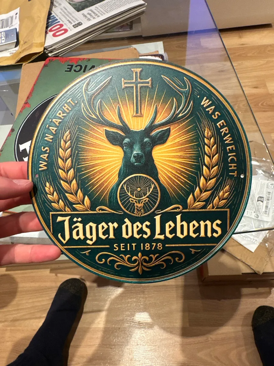 Blechschild Jäger 30x20cm wohnt mit der Beute seines Lebens - Femer S Blechschild Jäger 30x20cm wohnt mit der Beute seines Lebens - Femer S