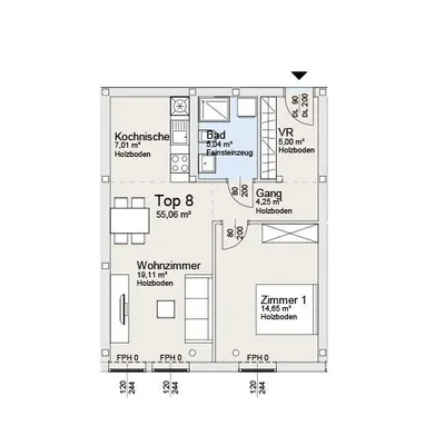 2-Zimmer-Wohnung mieten in Baden – 55 m², € 772 – Bild 8 von 8