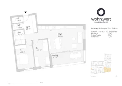 3-Zimmer-Wohnung mieten in Feldkirch – 71,5 m², € 1.590 – Bild 5 von 6