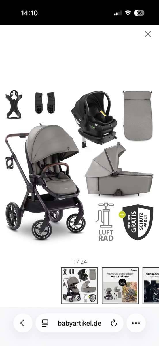 Kinderwagen Hauck Set mit isofix,  200,- (5071 Walserfeld) - willhaben