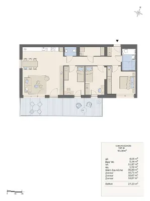 4-Zimmer-Wohnung kaufen in Graz – 93 m², € 499.000 – Bild 2 von 8