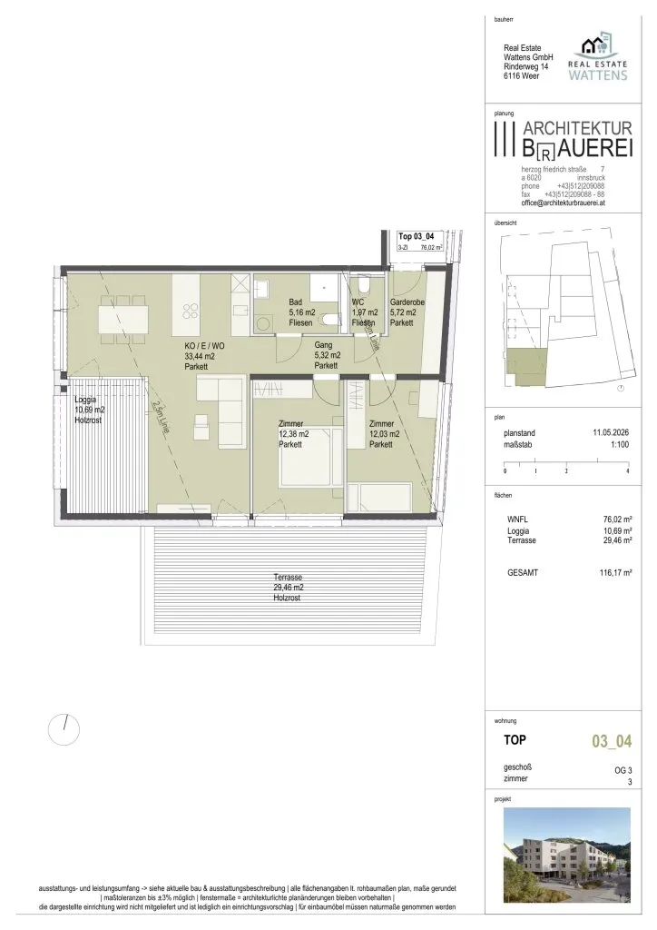 "Am Kirchplatz" - Neubauprojekt in Wattens - Zentrum - Ansicht 3