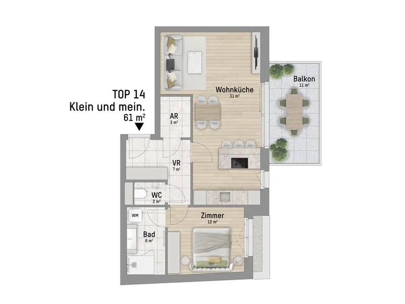 1220, Wagramer Straße, Beim Donau Zentrum, U1 und Alte Donau, 2-Zimmer-Eigentumswohnung - Ansicht 3