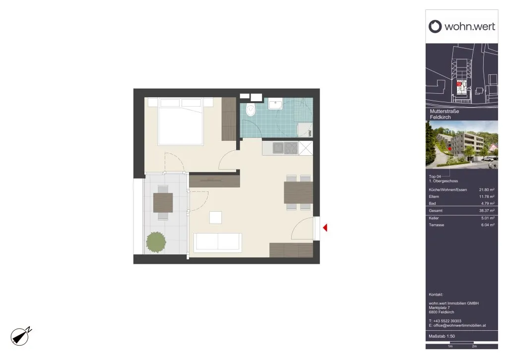 Wohnanlage "Hillside" - kleine aber feine 2-Zimmerwohnung - Top 04 - Ansicht 2