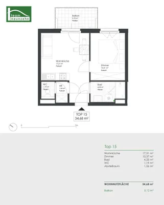 2-Zimmer-Wohnung kaufen in Wien – 34,7 m², € 215.600 – Bild 7 von 7