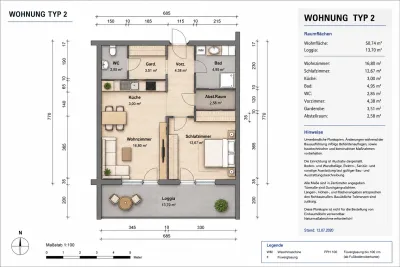 2-Zimmer-Wohnung kaufen in Wiener Neustadt Land – 52 m², € 208.000 – Bild 1 von 3