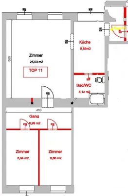 Sonnige provisionsfreie 65qm 3-Zimmer Altbauwohnung in WU-, Prater- und Zentrumsnähe! Pärchen- bzw. Kleinfamilien - Hit bzw. perfekt 2er-WG geeignet!