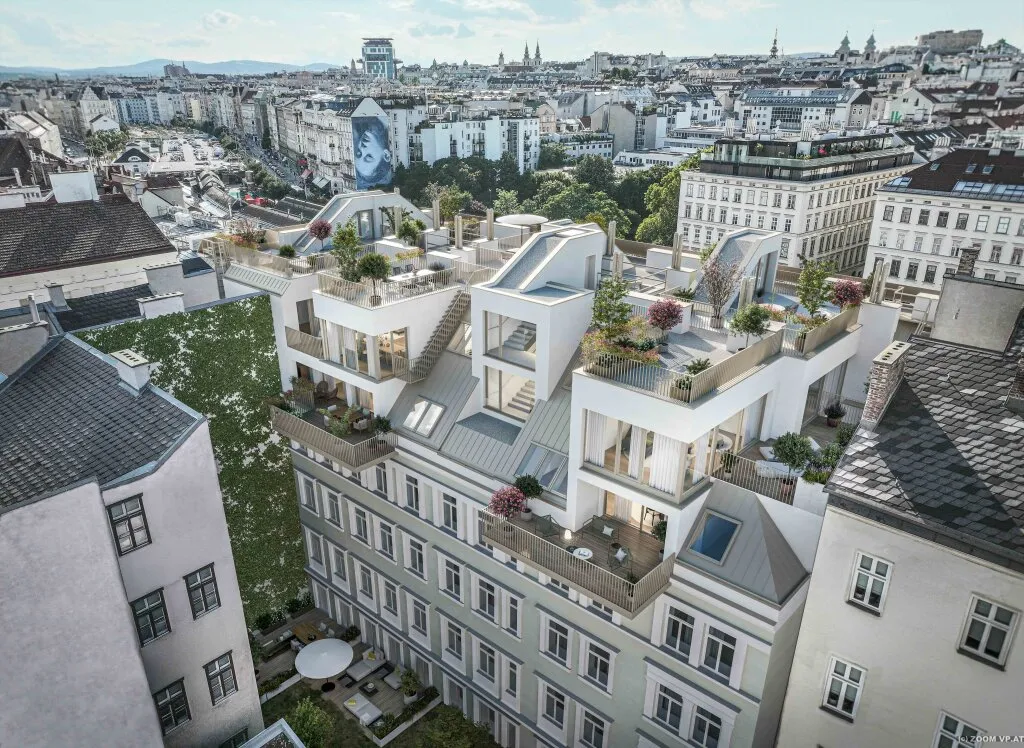 3-Zimmer Erstbezug mit 14 m² Loggia und 39 m² Dachterrasse, direkt am Naschmarkt – pohled 3