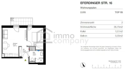 2-Zimmer-Wohnung kaufen in Linz – 37 m², € 175.000 – Bild 7 von 8