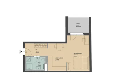1-Zimmer-Wohnung mieten in Wien – 42,56 m², € 849 – Bild 7 von 7