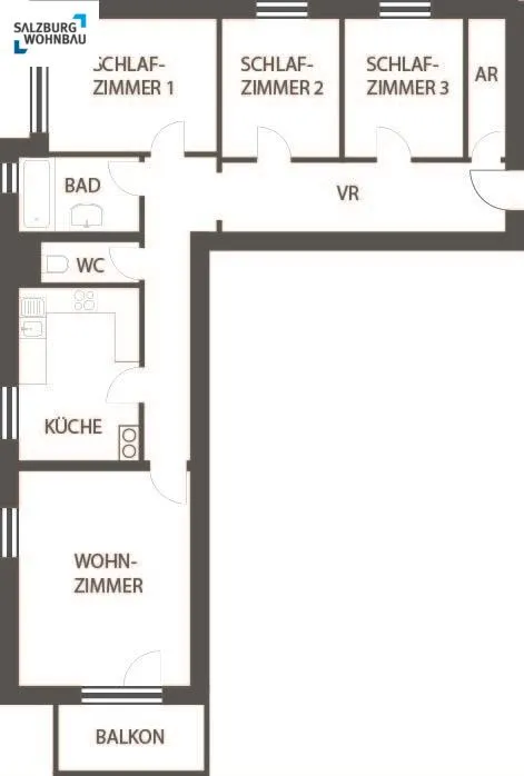 Familienwohnen im Gasteinertal! Geförderte 4-Zimmerwohnung mit 2 Balkonen und Tiefgaragenplatz in Bad Gastein! Mit hoher Wohnbeihilfe - Ansicht 2