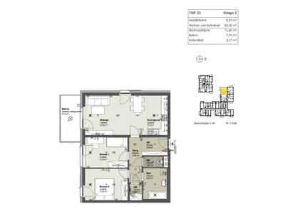 3-Zimmer-Wohnung mieten in Sankt Pölten – 71,51 m², € 905 – Bild 7 von 7