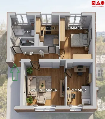 3-Zimmer-Wohnung mieten in Leoben – 69,32 m², € 586 – Bild 10 von 10