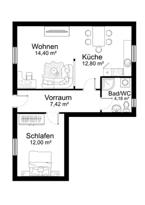 2-Zimmer-Wohnung mieten in Neunkirchen – 51 m², € 690 – Bild 7 von 7