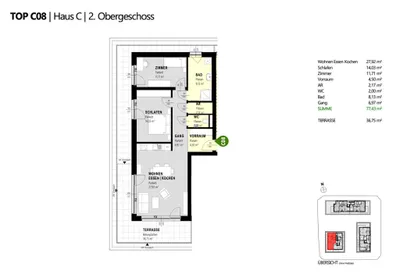 3-Zimmer-Wohnung kaufen in Amstetten – 77,43 m², € 464.580 – Bild 2 von 8