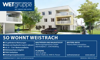 3-Zimmer-Wohnung mieten in Amstetten – 71,65 m², € 727 – Bild 1 von 6