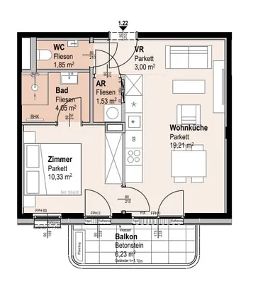 2-Zimmer-Wohnung kaufen in Wien – 39,99 m², € 387.300 – Bild 14 von 14