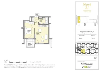 2-Zimmer-Wohnung mieten in Wien – 44,92 m², € 879 – Bild 9 von 9