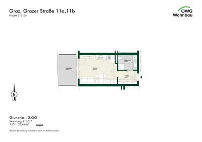 1-Zimmer-Wohnung mieten in Graz – 35 m², € 597 – Bild 6 von 6