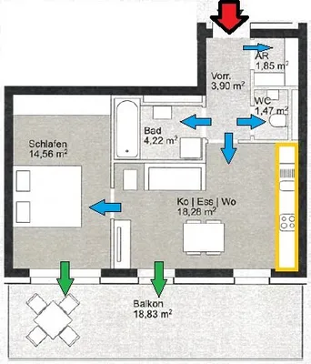 2-Zimmer-Wohnung kaufen in Graz – 44,28 m², € 215.000 – Bild 12 von 14