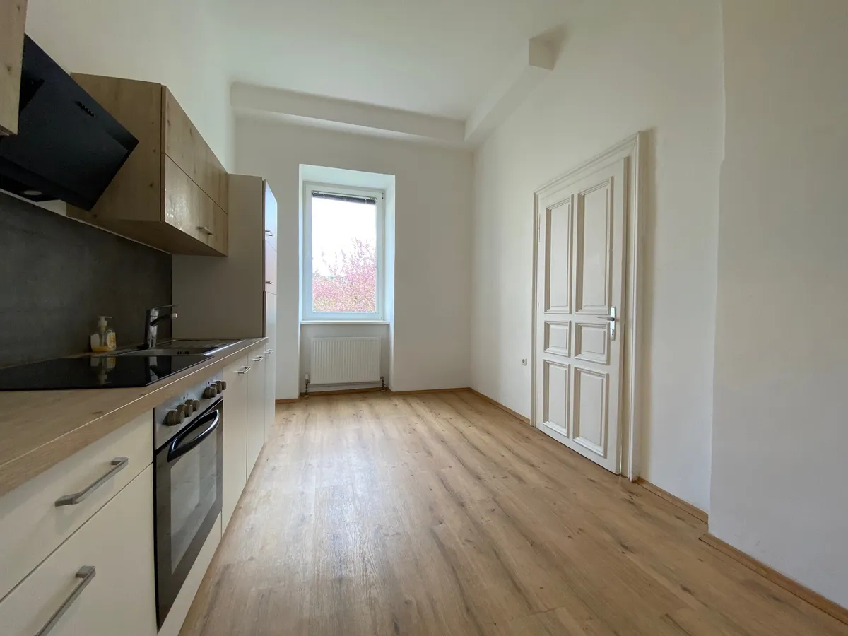 Linz Zentrum! Großzügige, sanierte Altbauwohnung mit Einbauküche! WG-geeignet! – pohled 2