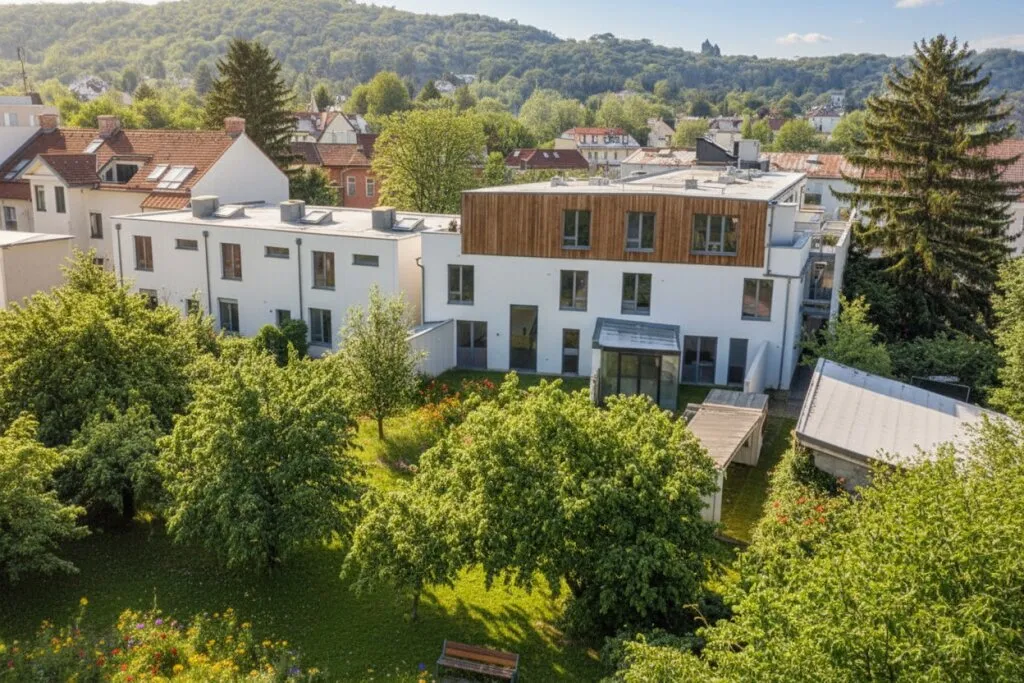 1-5 Zimmer Wohnungen, Erstbezug, Luftwärmepumpe, Photovoltaikanlage, Eigengarten, Terrassen, Aufzug - Ansicht 2