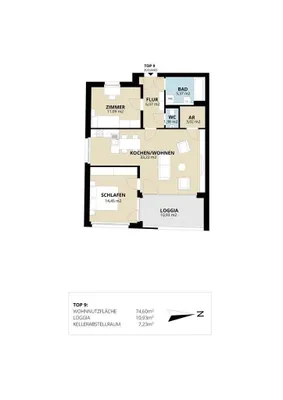 3-Zimmer-Wohnung mieten in Sankt Johann im Pongau – 74,6 m², € 924 – Bild 3 von 3