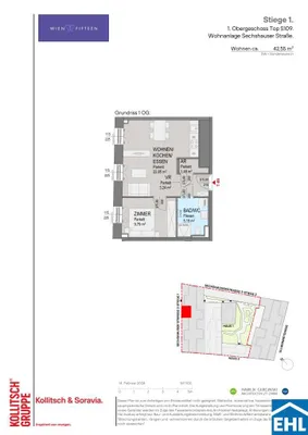 2-Zimmer-Wohnung kaufen in Wien – 42,55 m², € 279.000 – Bild 9 von 9