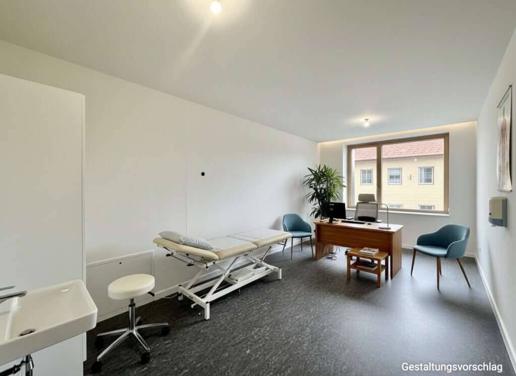 Attraktive, moderne Praxis- oder Bürofläche in revitalisiertem Gebäude - barrierefrei & zentral in Maria Anzbach - ca. 85 m² - 2 Zimmer + Empfang - Ansicht 2