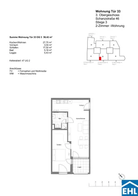 2-Zimmer-Wohnung mieten in Wien – 52,99 m², € 1.090 – Bild 11 von 11