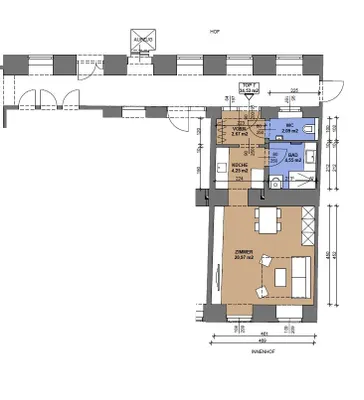 1-Zimmer-Wohnung mieten in Wien – 34,53 m², € 738 – Bild 10 von 10