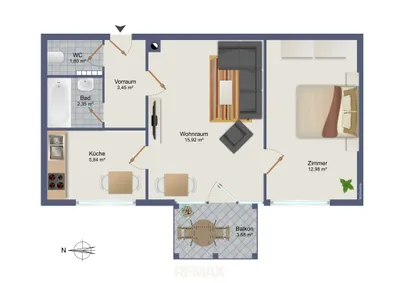 2-Zimmer-Wohnung kaufen in Graz – 42,05 m², € 139.000 – Bild 2 von 20