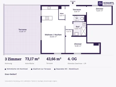 3-Zimmer-Wohnung kaufen in Graz – 73,17 m², € 628.505 – Bild 10 von 12