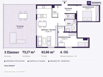 3-Zimmer-Wohnung kaufen in Graz – 73,17 m², € 628.505 – Bild 3 von 12