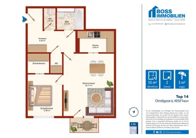 2-Zimmer-Wohnung mieten in Linz Land – 56 m², € 773 – Bild 13 von 13