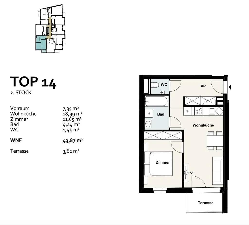 Anlegerwohnung in der Baumer 21- Grünruhelage und Top Öffi- Anbindung – pohled 2