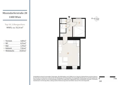 1-Zimmer-Wohnung kaufen in Wien – 33,14 m², € 150.000 – Bild 7 von 7