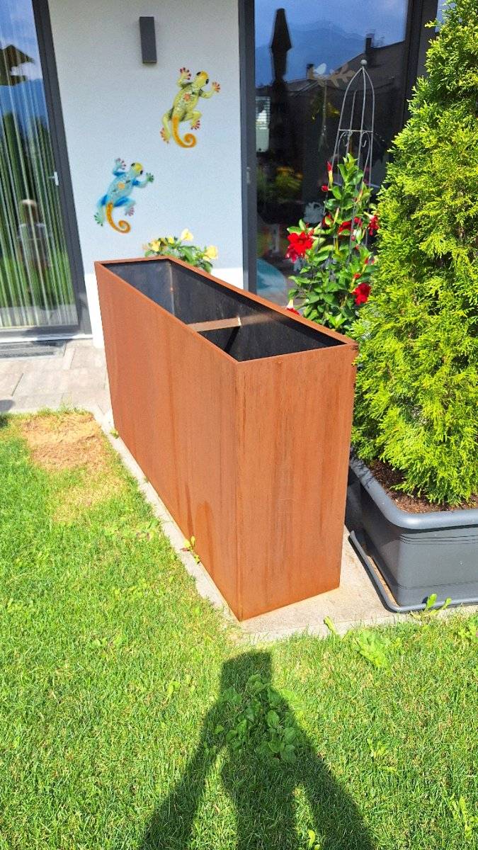 blumenkasten 150 cm Pflanzkbel mit Rankgitter aus verzinktem Stahl  CUBY 150  40  40 cm