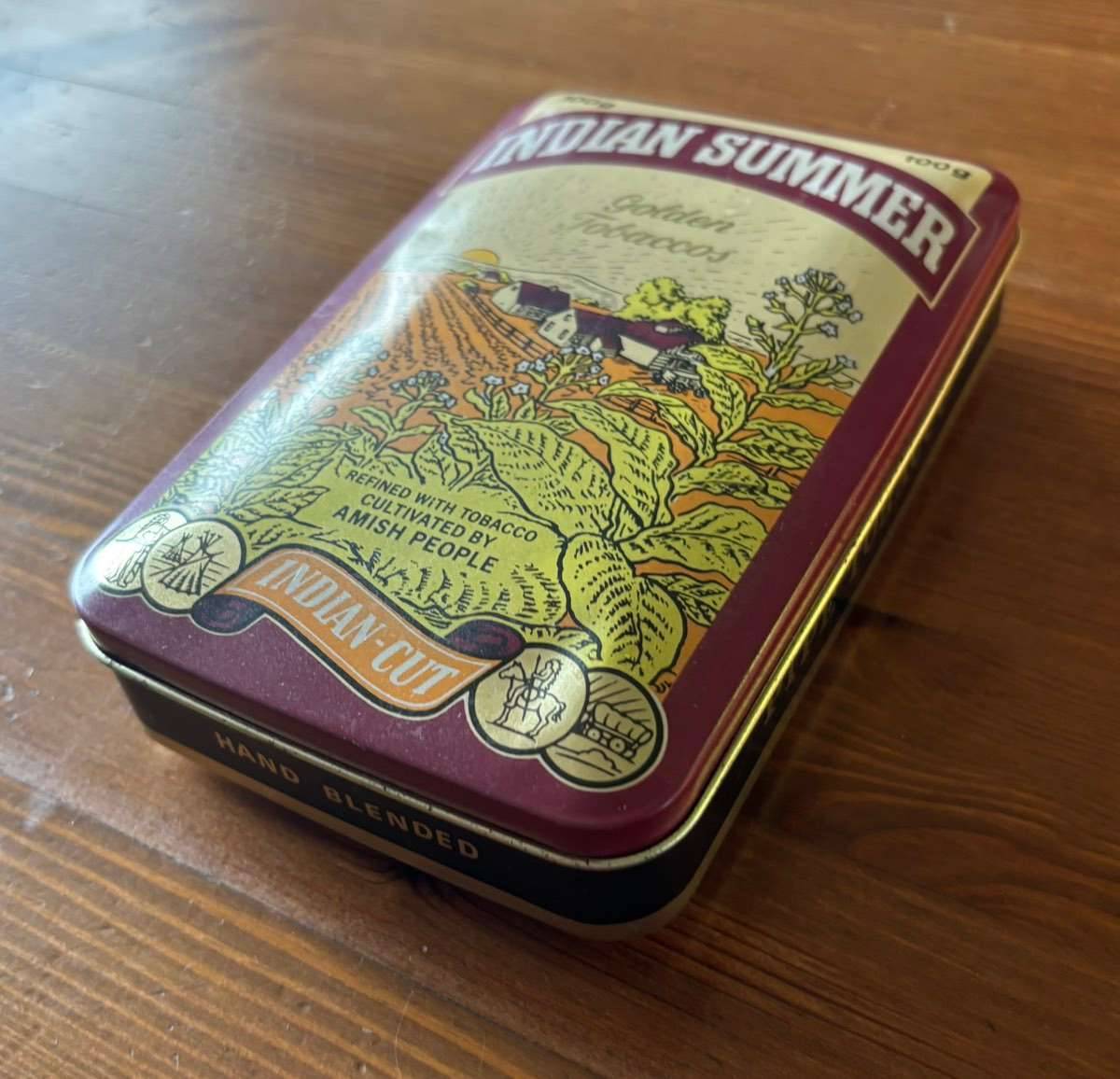 Indian Summer - Golden Tobaccos Vintage Tabakdose · IndianCut · 100 g, €  15,- (1100 Wien)